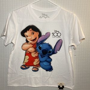 NWOT Disney Lilo And Stitch 100 Years Of Wonder Crop Top Women